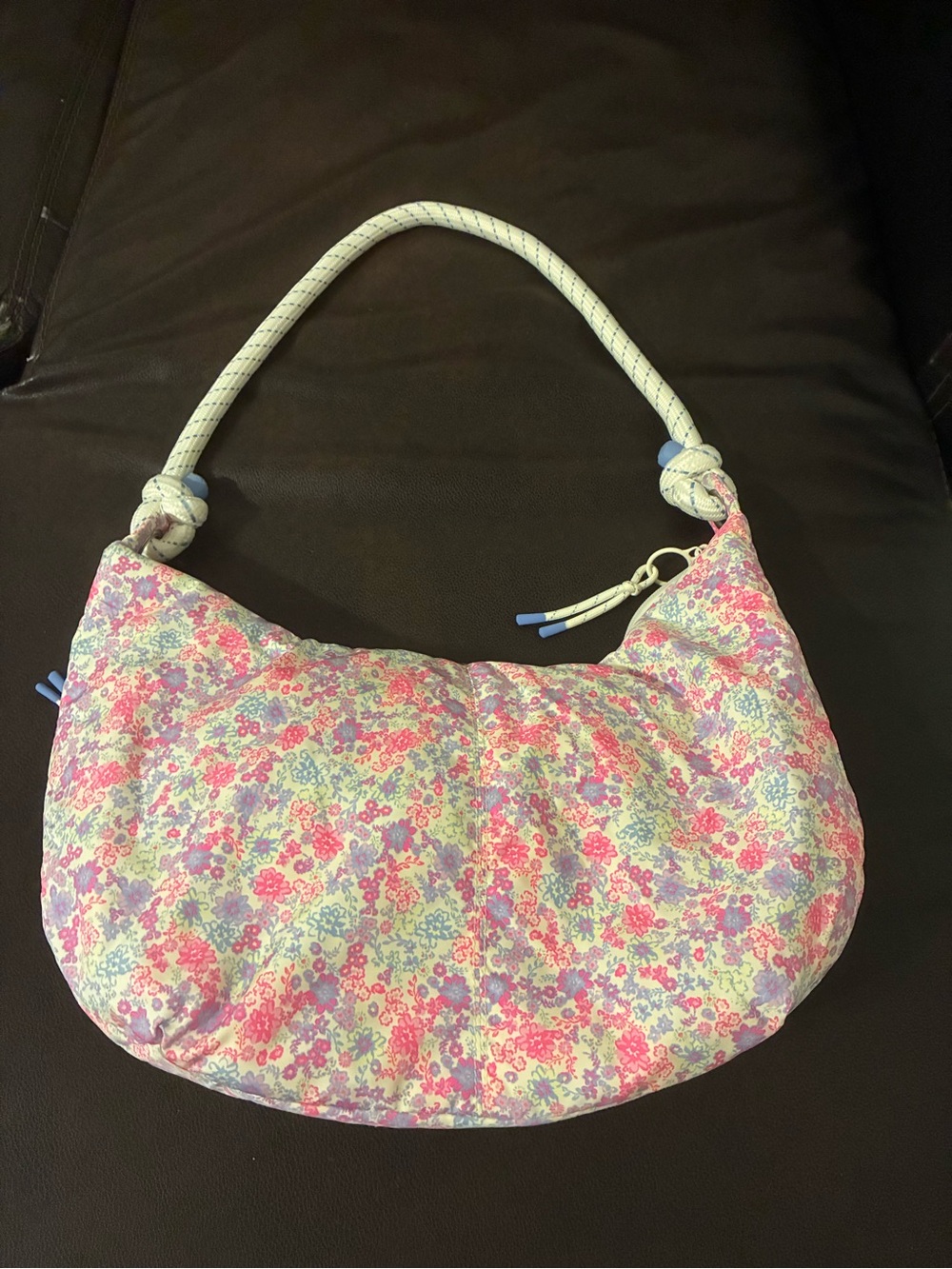 JoyLab Pink Floral Puff Hobo Bag
